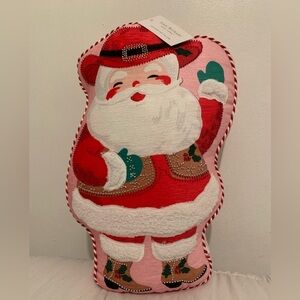 NWT ISAAC MIZRAHI
NEW YORK™
DECORATIVE PILLOW PINK COWBOY SANTA